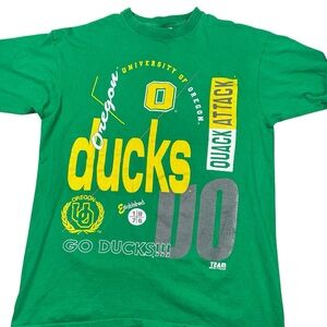Vintage Oregon Ducks green and gold 90s single stitch T-shirt XXL